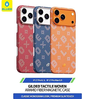 قاب Blueo بلو بافت Gilded Tactile Woven Aramid Fiber Magnetic Case